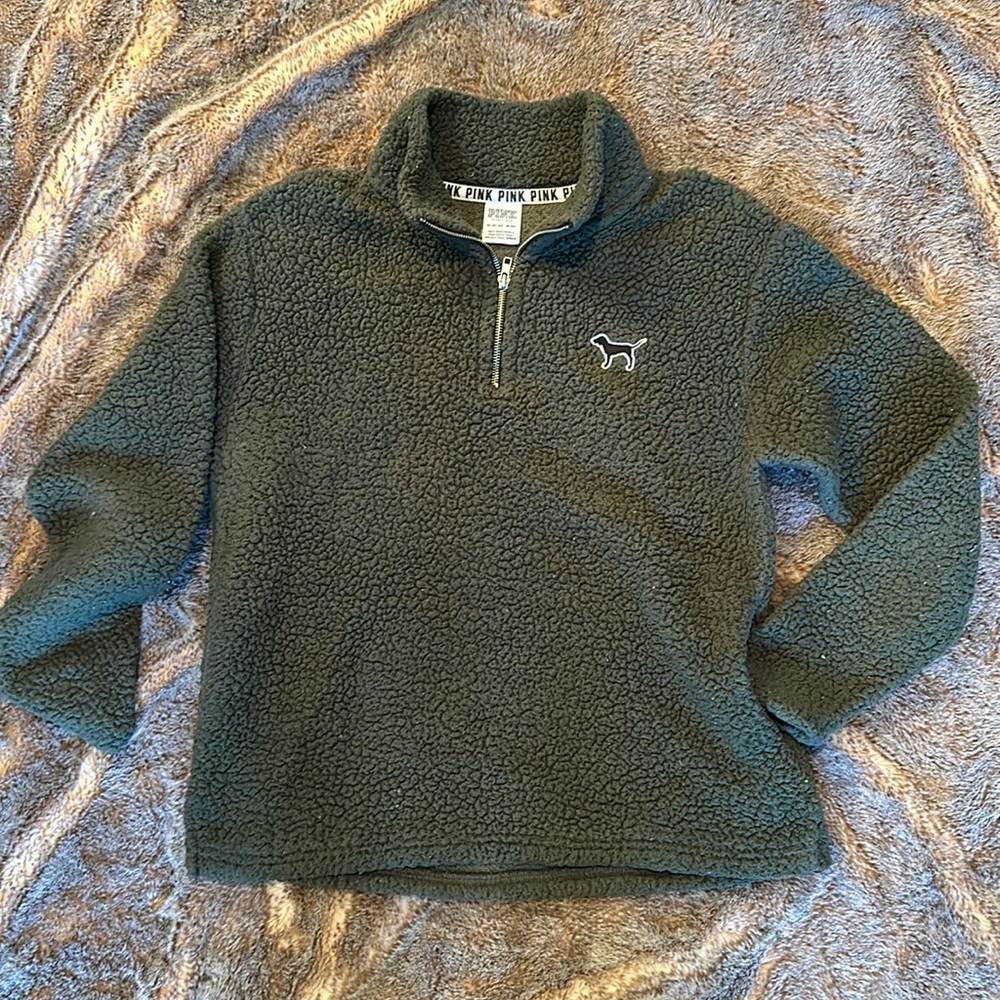 Victoria’s Secret PINK Sherpa Teddy Fleece 1/4 Zip Pullover XS